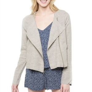 Jack by BB Dakota Isobell Linen Blend Moto Jacket Women's Size S Beige/Taupe